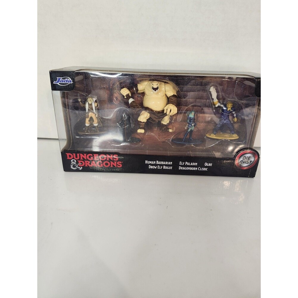 New Jada Dungeons And Dragons Die Cast Figures Set 5 Ogre Elf Paladin Rogue